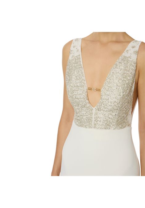 Red Carpet dress in georgette and crepe with crystals ELISABETTA FRANCHI | dress | ABR2457E2360